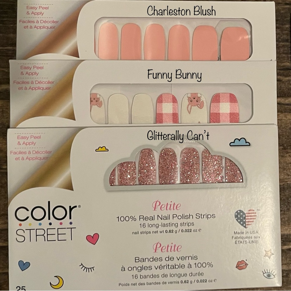 NWT 3 Retired Color Street Nail Polish Strips!